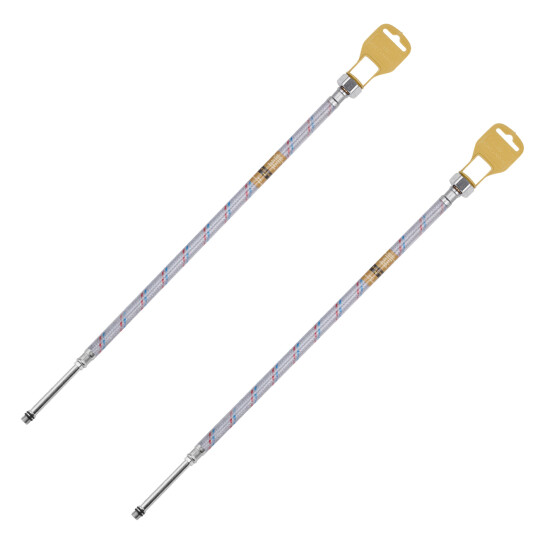 Головне фото - Гнучка підводка для підключення змішувача Kroner KRM 1/2"хМ10 ВЗ 60 см в нейлоновому обплетенні покритому ПВХ (пара)