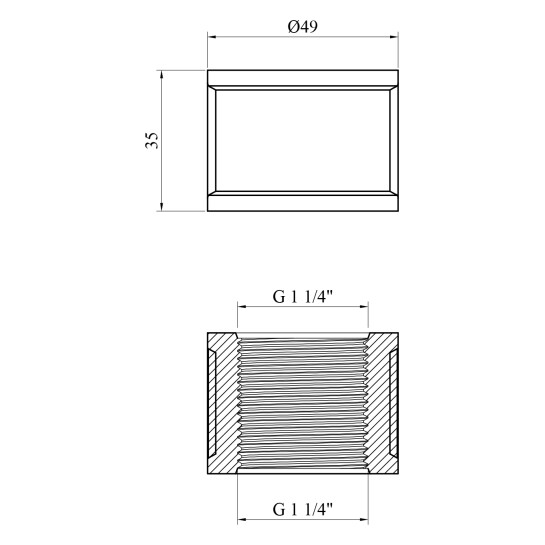 Додаткове фото - Муфта Karro 1 1/4" ВВ нікельована