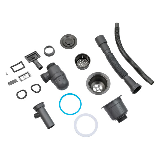 Додаткове фото - Кухонна мийка Kroner KRP Schwarze - 5843HM PVD (3.0/1.0 мм)