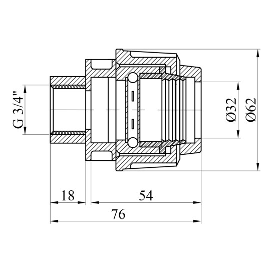 Додаткове фото - Муфта ПЕ SPT 32х3/4" РВ