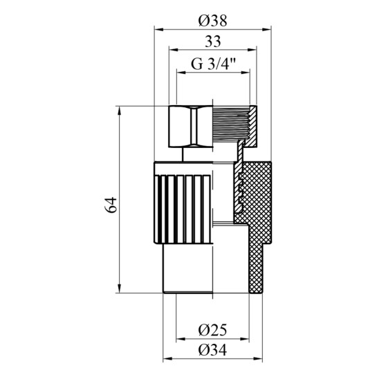 Додаткове фото - Муфта з накидною гайкою PPR GrandiTherm 25х3/4"
