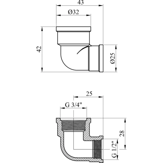 Додаткове фото - Кутник перехідний посилений LexLine 3/4"х1/2" ВВ нікельований НК0112-Вн