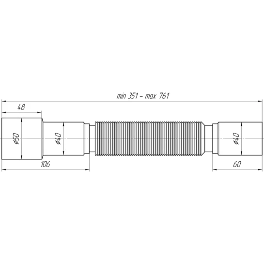 Додаткове фото - Гофра ANIplast 40х40/50 мм 400-800 мм K406