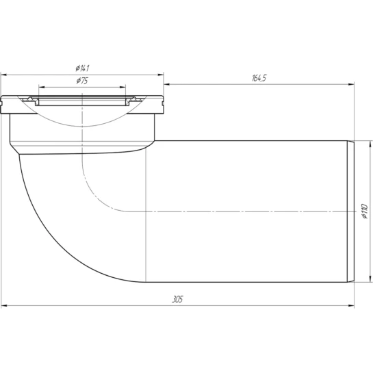 Додаткове фото - Фанова труба для унітаза ANIplast з випуском 110х90° W9220EU