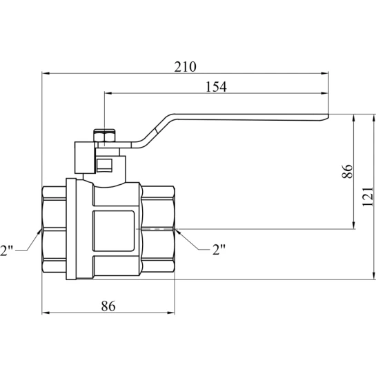 Додаткове фото - Кран кульовий Valves 2" ВВ PN30 синя ручка