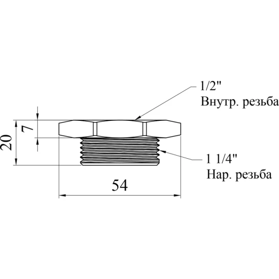 Додаткове фото - Футорка радіаторна STA (DN) 15x32 ВЗ ліва різьба, чавунна