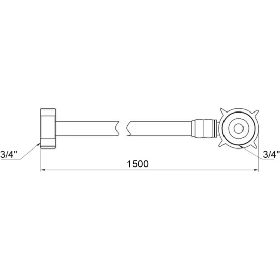 Додаткове фото - Шланг заливний для пральної машини Kroner KRM 3/4" ВВ 150 см