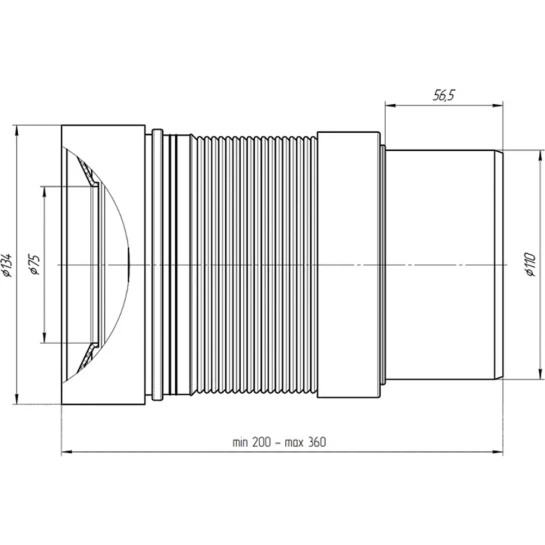 Додаткове фото - Гофра для унітаза ANIplast D-110 мм 230-500 мм К821