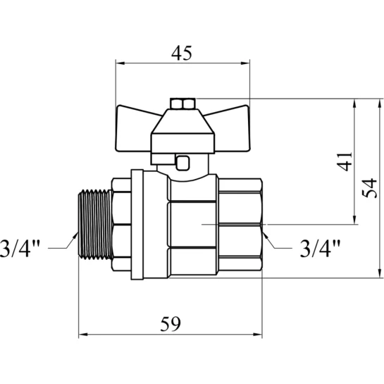 Додаткове фото - Кран кульовий Valves 3/4" ВЗ PN30 синій метелик