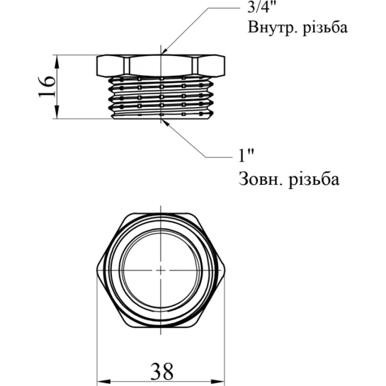 Додаткове фото - Футорка Karro 1"х3/4" ЗВ нікельована KR-3115