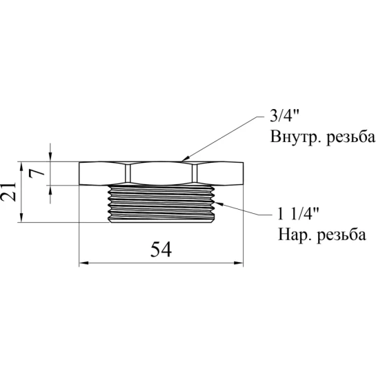 Додаткове фото - Футорка радіаторна STA (DN) 20x32 ВЗ права різьба, чавунна