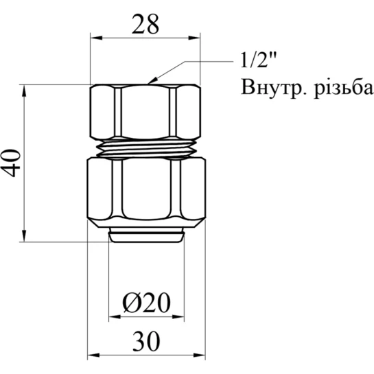 Додаткове фото - Муфта металопластикова Karro 20х1/2" РВ нікельована KR-0522