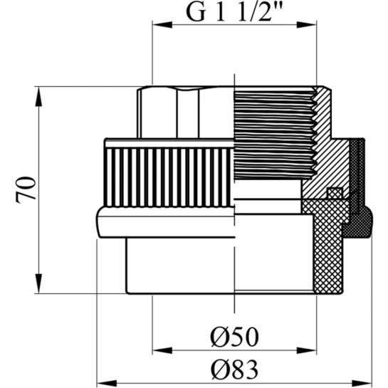 Додаткове фото - Муфта PPR GrandiTherm 50х1 1/2" РВ