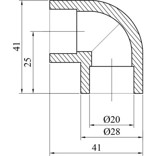 Додаткове фото - Коліно 90° PPR GrandiTherm 20 мм