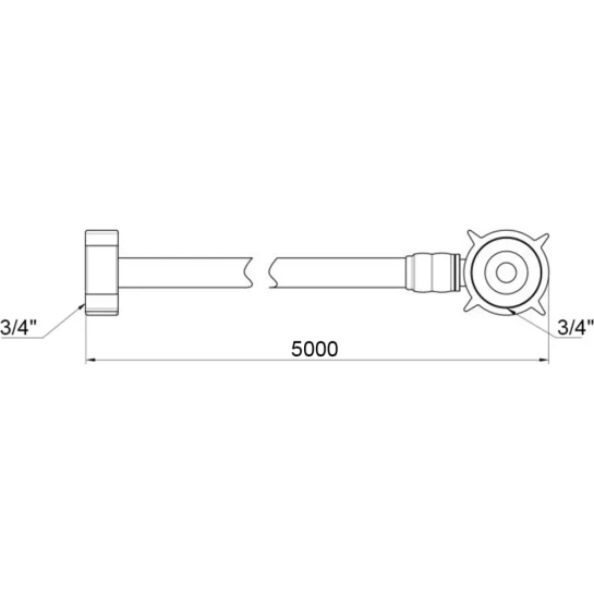 Додаткове фото - Шланг заливний для пральної машини Kroner KRM 3/4" ВВ 500 см