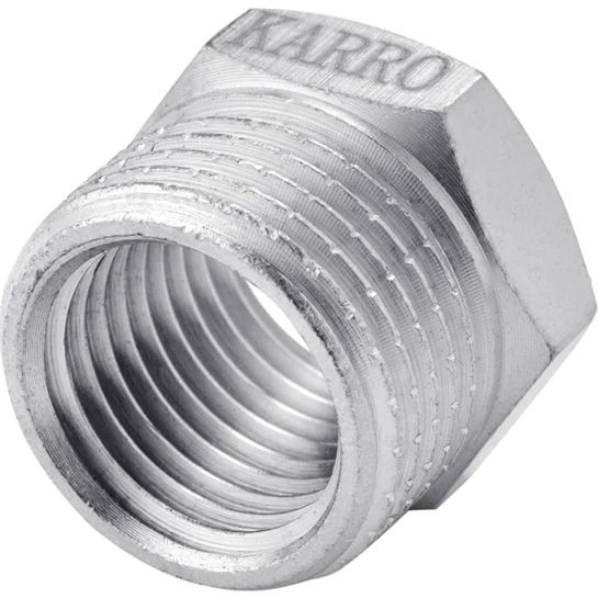 Головне фото - Футорка Karro 1/2"х1/4" ЗВ нікельована KR-3115