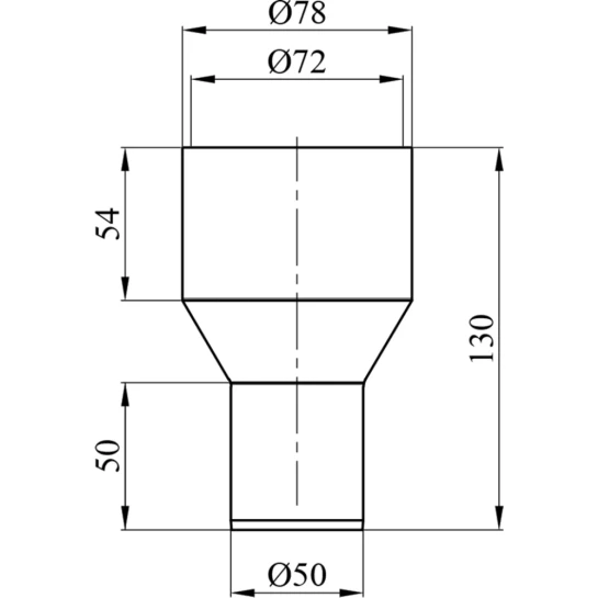 Додаткове фото - Перехід для внутрішньої каналізації Rozma 50х72 мм