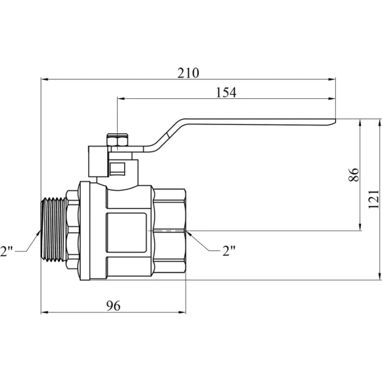 Додаткове фото - Кран кульовий Valves 2" ВЗ PN30 синя ручка