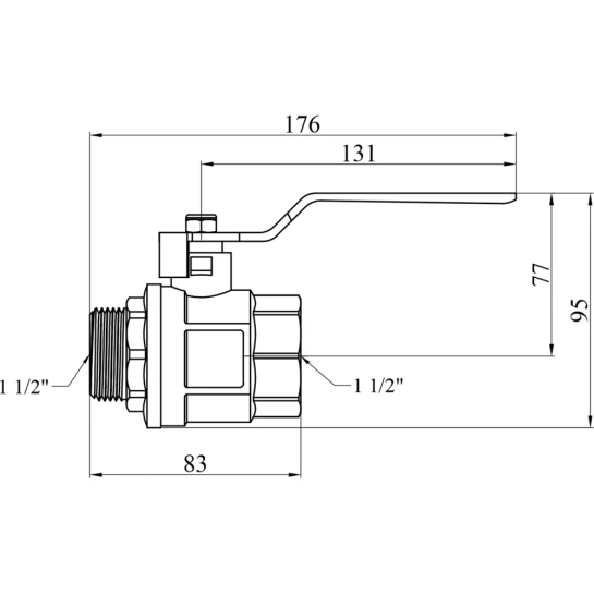 Додаткове фото - Кран кульовий Valves 1 1/2'' ВЗ PN30 синя ручка