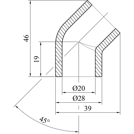 Додаткове фото - Коліно 45° PPR GrandiTherm 20 мм