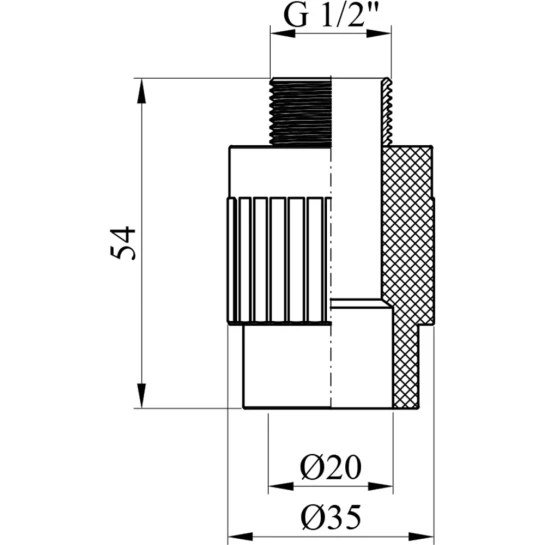 Додаткове фото - Муфта PPR GrandiTherm 20х1/2" РЗ