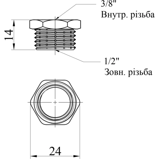 Додаткове фото - Футорка Karro 1/2"х3/8" ЗВ нікельована KR-3115