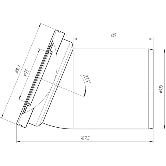 Додаткове фото - Фанова труба для унітаза ANIplast з випуском 110х22° W2220EU