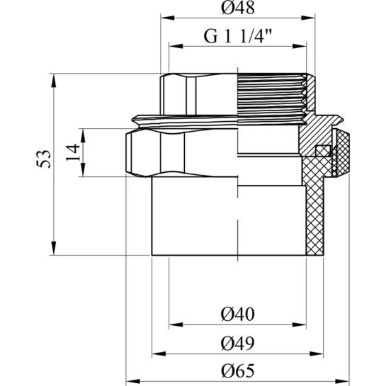 Додаткове фото - Американка PPR GrandiTherm 40х1 1/4" РВ