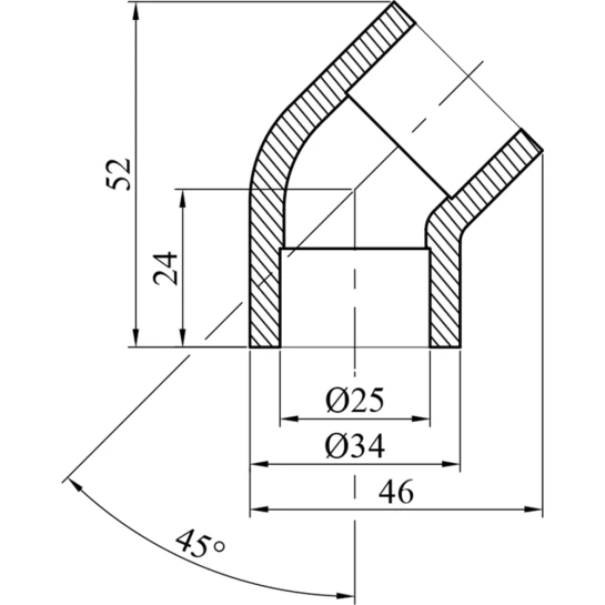 Додаткове фото - Коліно 45° PPR GrandiTherm 25 мм