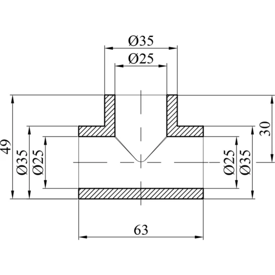 Додаткове фото - Трійник PPR GrandiTherm 25 мм