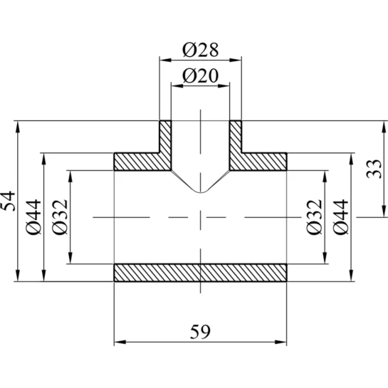 Додаткове фото - Трійник перехідний PPR GrandiTherm 32х20х32 мм