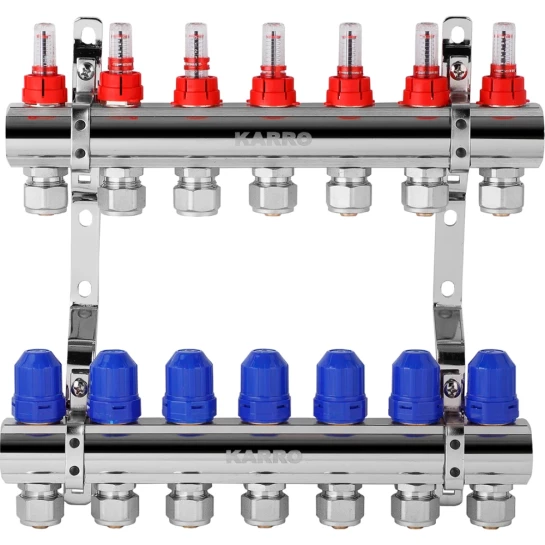 Додаткове фото - Колектор в зборі Karro на 7 виходів з євроконусами, хромований KR-20160