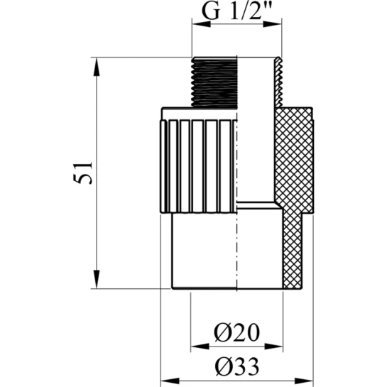 Додаткове фото - Муфта PPR Baux 20х1/2" РЗ