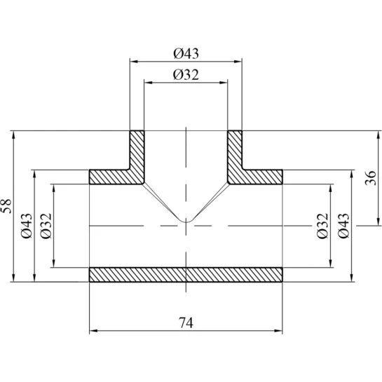 Додаткове фото - Трійник PPR GrandiTherm 32 мм