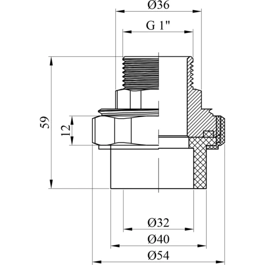 Додаткове фото - Американка PPR GrandiTherm 32х1" РЗ