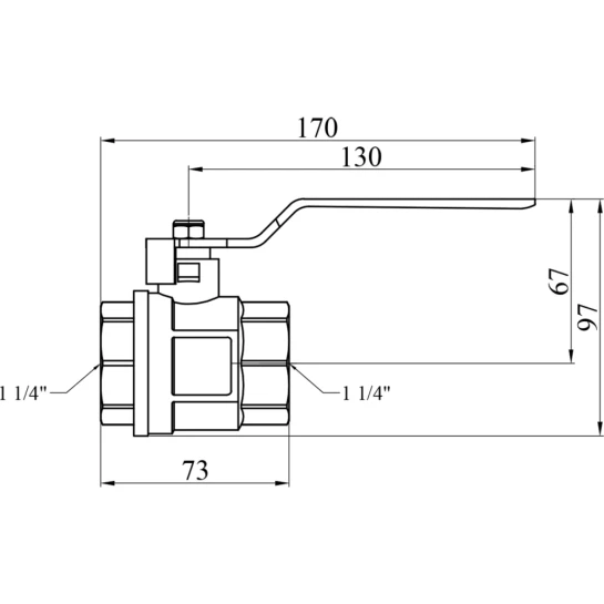 Додаткове фото - Кран кульовий Valves 1 1/4'' ВВ PN30 синя ручка