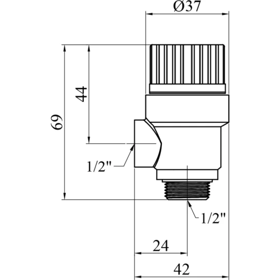 Додаткове фото - Зривний клапан Valves 1/2" РЗ 1,5 Bar