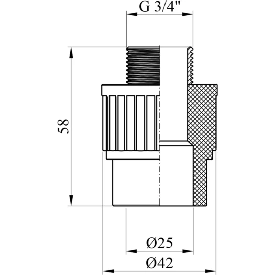 Додаткове фото - Муфта PPR GrandiTherm 25х3/4" РЗ