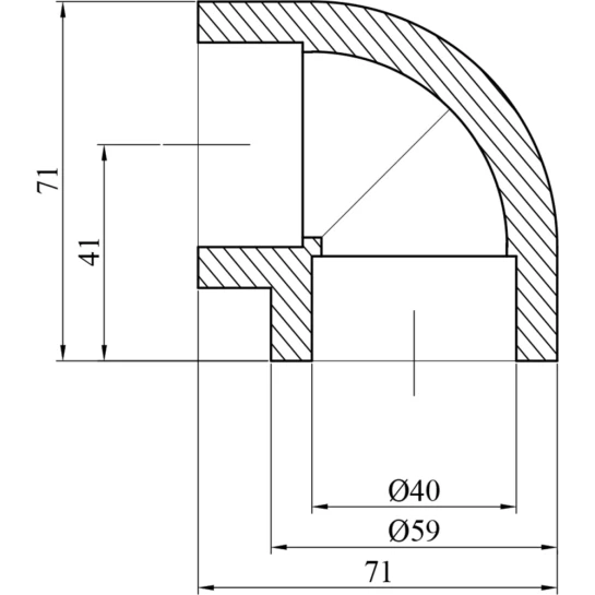 Додаткове фото - Коліно 90° PPR GrandiTherm 40 мм