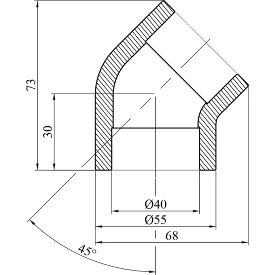 Додаткове фото - Коліно 45° PPR GrandiTherm 40 мм