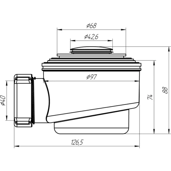 Додаткове фото - Сифон для душового піддона ANIplast 1 1/2"х50 мм з системою Сlick-Сlack E410CLSEU