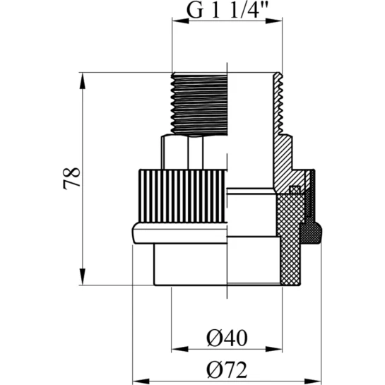 Додаткове фото - Муфта PPR GrandiTherm 40х1 1/4" РЗ