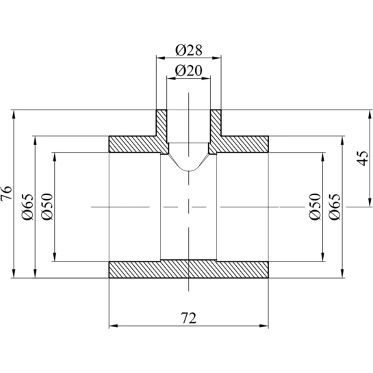 Додаткове фото - Трійник перехідний PPR GrandiTherm 50х20х50 мм