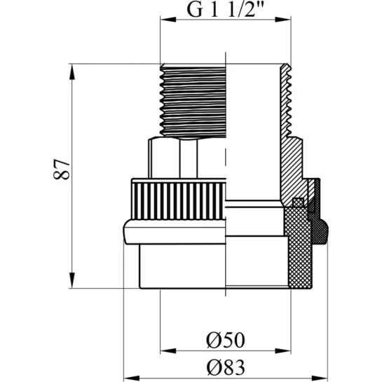 Додаткове фото - Муфта PPR GrandiTherm 50х1 1/2" РЗ