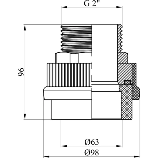 Додаткове фото - Муфта PPR GrandiTherm 63х2" РЗ