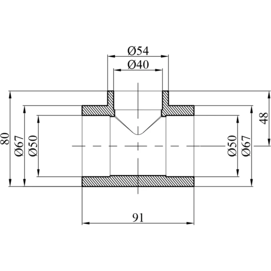 Додаткове фото - Трійник перехідний PPR GrandiTherm 50х40х50 мм