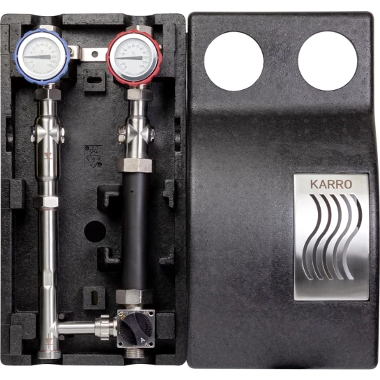 Головне фото - Насосна група Karro 1" (термостат+триходовий змішувальний кран) KR-15177 нержавіюча сталь