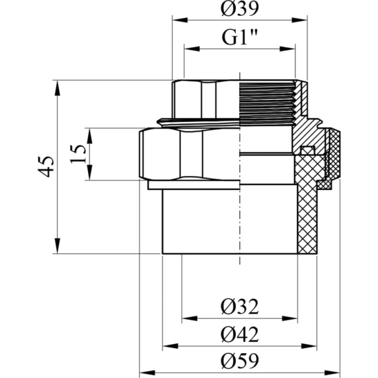 Додаткове фото - Американка PPR GrandiTherm 32х1" РВ