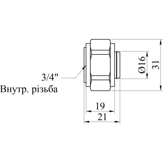 Додаткове фото - Євроконус STA (DN) 16х3/4" нікельований