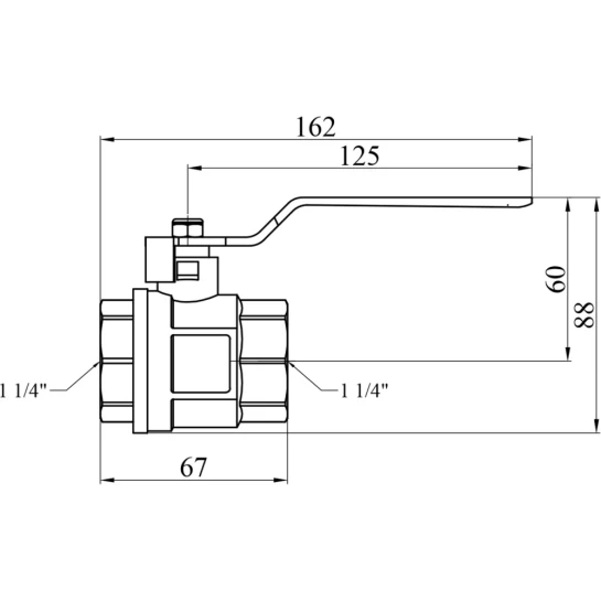 Додаткове фото - Кран кульовий Valves 1 1/4" ВВ PN30 синя ручка